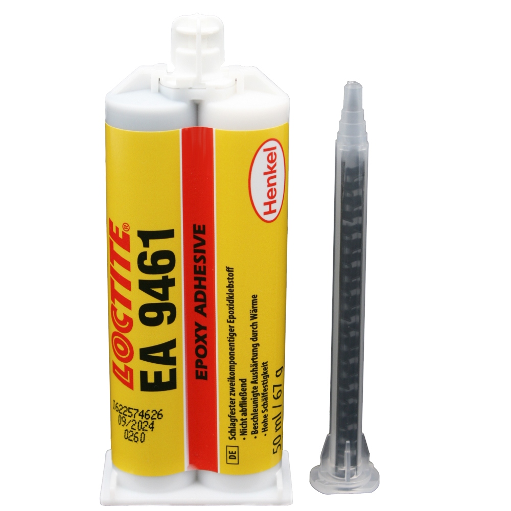 Loctite EA 9461 Zweikomponenten-Epoxidklebstoff für Thermoplaste, grau, 50 ml