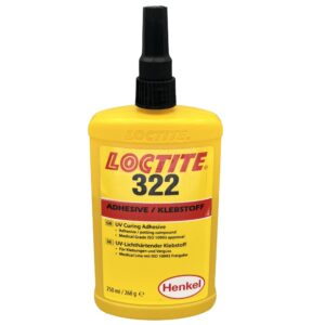 Loctite AA 322 UV-lichthärtender Klebstoff für Kunststoffe, gelb, 250 ml