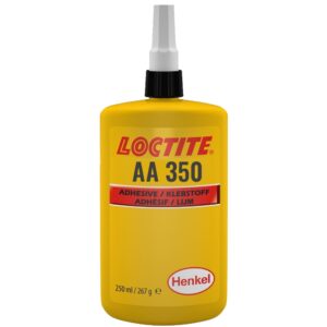 Loctite AA 350 Lichthärtender Klebstoff auf Acrylbasis, transparent, 250-ml-Flasche