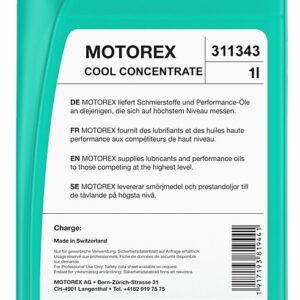 MOTOREX COOL CONCENTRATE Vollsynthetisches, wassermischbares Kühlmittel 1L